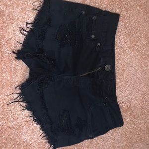 American eagle black denim shorts!!